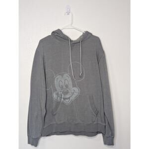 Walt Disney Parks Mickey Mouse Hoodie Sweatshirt Large Gray Pullover Pockets